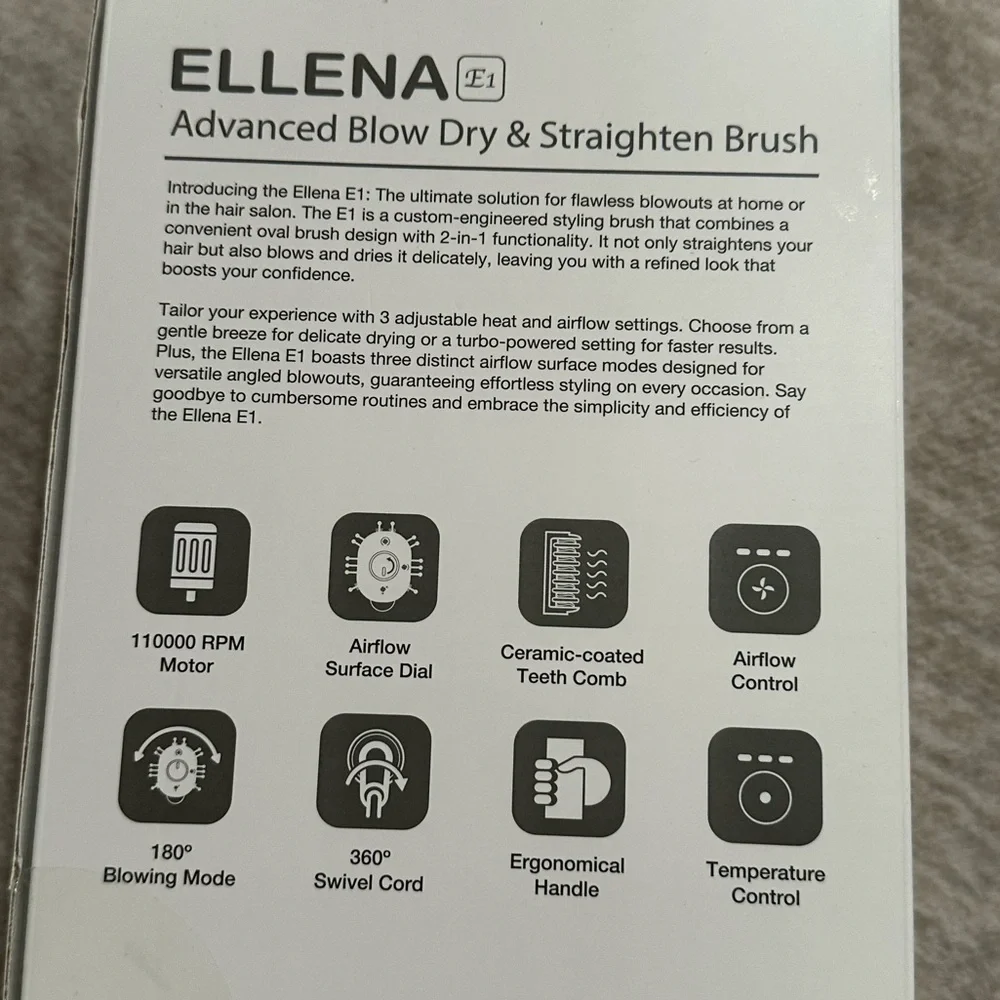 Polkadot Ellena E1 Blow Dryer+Straighten Hair Brush Dual Mode Hot Air Styler#VA1
